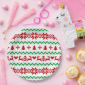 クリスマスセーターパターン ペーパープレート (パーティー)