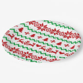 クリスマスセーターパターン ペーパープレート (アングル)