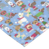 クリスマスセーターパピズサンタハットホリデー テーブルクロス (アングル)