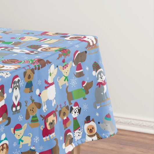 クリスマスセーターパピズサンタハットホリデー テーブルクロス (インサイチュ)