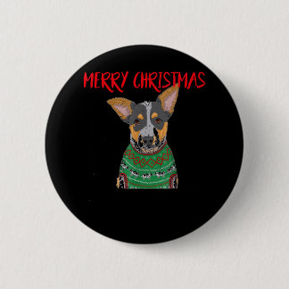 クリスマスセーター付きバニークリスマスラビットクリスマス 缶バッジ