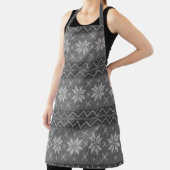 クリスマスセーター北欧ニットブラックグレー エプロン (インサイチュ)