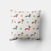 クリスマスセーター柄のダックスフント クッション (裏面)