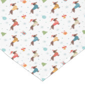 クリスマスセーター柄のダックスフント ショートテーブルランナー (コーナー)