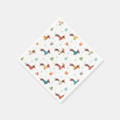 クリスマスセーター柄のダックスフント スタンダードカクテルナプキン (角)