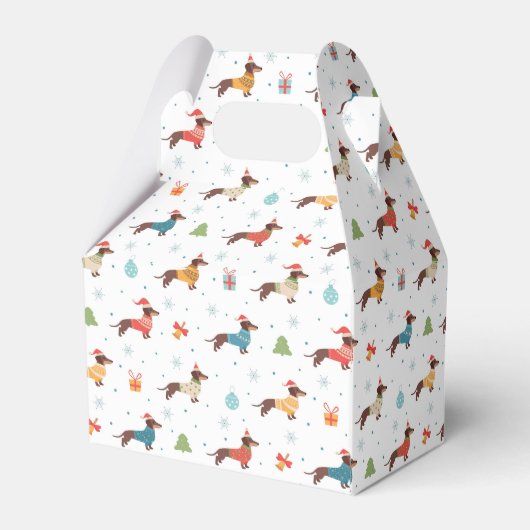 クリスマスセーター柄のダックスフント フェイバーボックス (裏面サイド)