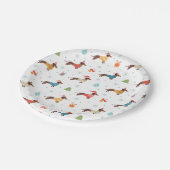 クリスマスセーター柄のダックスフント ペーパープレート (アングル)