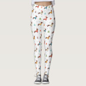 クリスマスセーター柄のダックスフント レギンス (正面)