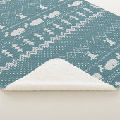 クリスマスセーター編み模様素朴鯨 シェルパブランケット (3/4)