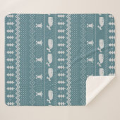 クリスマスセーター編み模様素朴鯨 シェルパブランケット (正面(横))