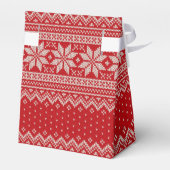 クリスマスセーター編み物パターン – 赤 フェイバーボックス (裏面サイド)