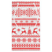 クリスマスセーター赤いフェアアイルパターンモノグラム スモールペーパーバッグ (裏面)