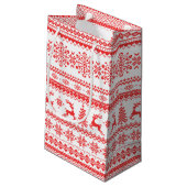 クリスマスセーター赤いフェアアイルパターンモノグラム スモールペーパーバッグ (裏面アングル)