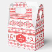 クリスマスセーター赤いフェアアイルパターンモノグラム フェイバーボックス (オープン)