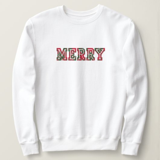 クリスマスセーター – カレッジスタイル,タータンチェック スウェットシャツ (デザイン正面)