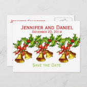 クリスマスセーブ・ザ・デート案内の鐘 案内ポストカード (正面/裏面)