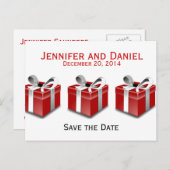 クリスマスセーブ・ザ・デート案内プレゼント 案内ポストカード (正面/裏面)