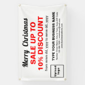 クリスマスセールのビジネス白い四角形4' x 2.5' 横断幕 (縦)