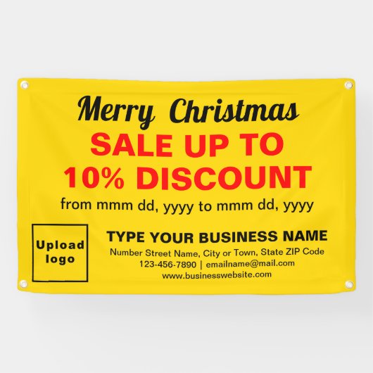 クリスマスセールのビジネス黄色の四角形4' x 2.5' 横断幕 (横)