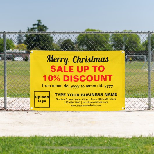 クリスマスセールのビジネス黄色の四角形4' x 2.5' 横断幕 (インサイチュ)