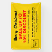 クリスマスセールのビジネス黄色の四角形4' x 2.5' 横断幕 (縦)