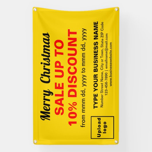クリスマスセールのビジネス黄色の四角形4' x 2.5' 横断幕 (縦)