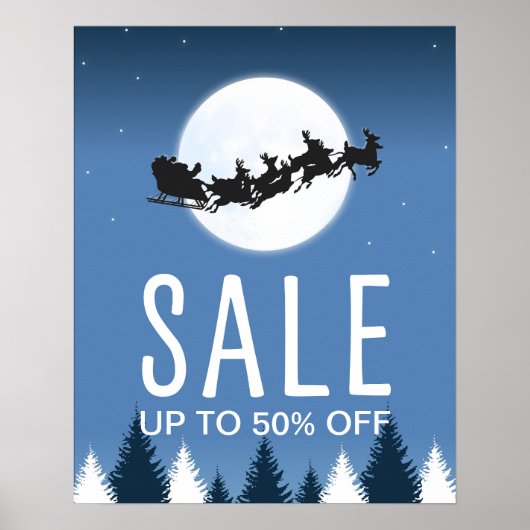 クリスマスセールの看板、編集可能な小売店販売 ポスター (正面)