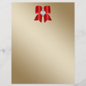 クリスマスセールチラシ ゴールドツリー 赤いリボン チラシ (裏面)