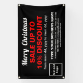 クリスマスセールビジネスブラックボックス4' x 2.5' 横断幕 (縦)