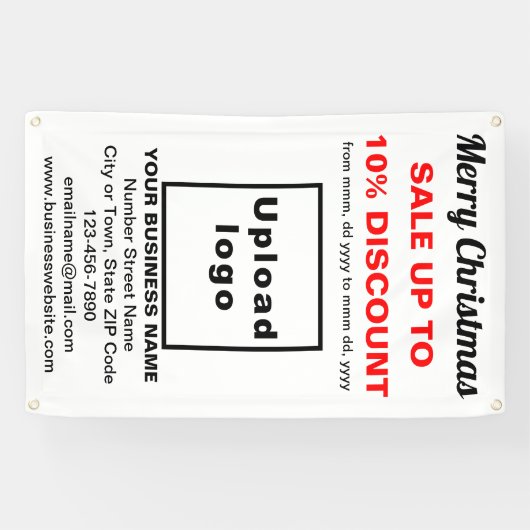 クリスマスセールビジネスホワイト2.5' x 4'バナー 横断幕 (横)