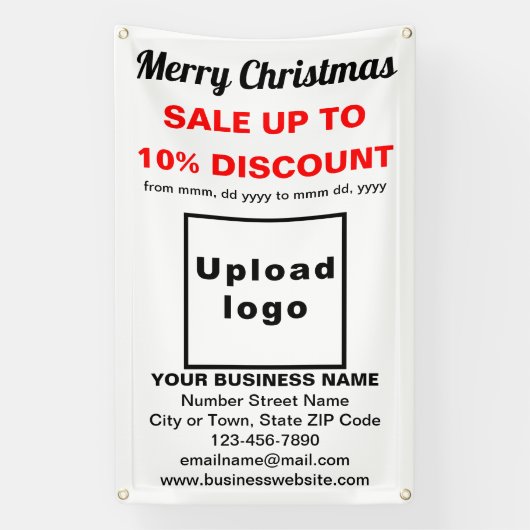 クリスマスセールビジネスホワイト2.5' x 4'バナー 横断幕 (縦)