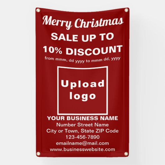 クリスマスセールビジネスレッド2.5' x 4'バナー 横断幕 (縦)