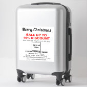 クリスマスセール告知 白い塩ビステッカー シール (スーツケース)