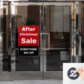 クリスマスセール後の店のウィンドウの固定シンボルや象徴 ウィンドウサイン (オフィスドア)