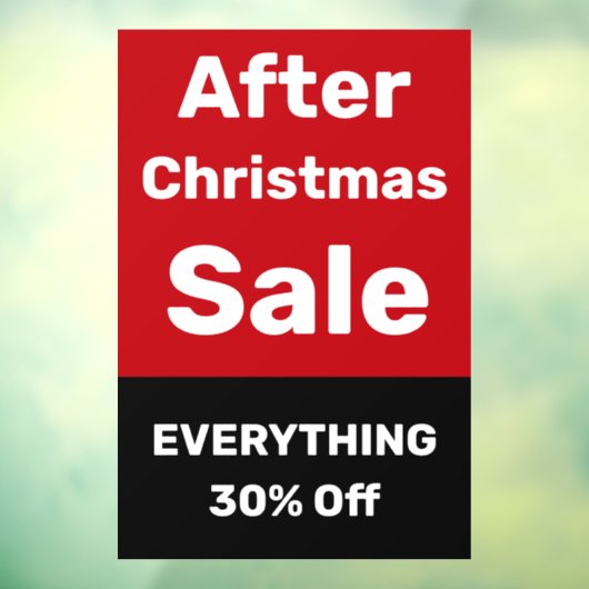 クリスマスセール後の店のウィンドウの固定シンボルや象徴 ウィンドウサイン (シート3)