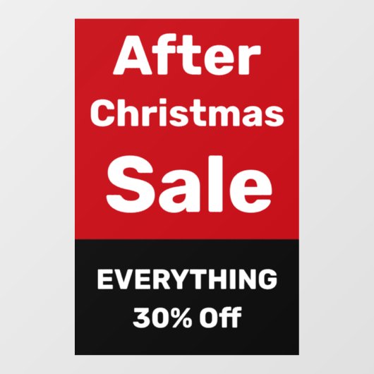 クリスマスセール後の店のウィンドウの固定シンボルや象徴 ウィンドウサイン (シート)