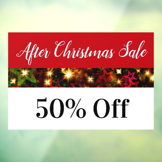 クリスマスセール後の店の看板ウィンドウが閉まる ウィンドウサイン (シート3)