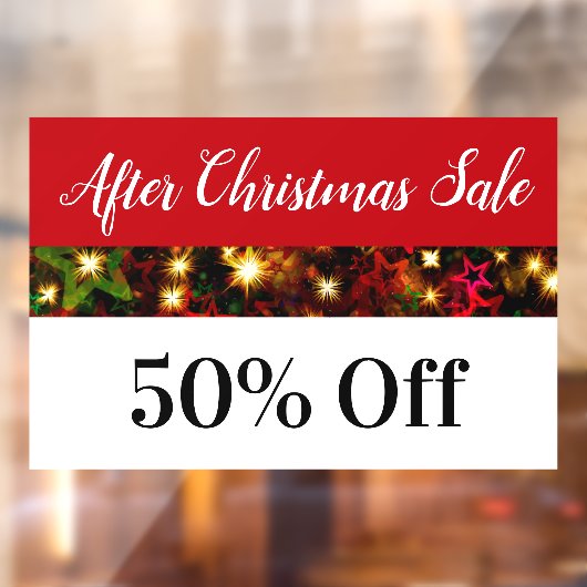 クリスマスセール後の店の看板ウィンドウが閉まる ウィンドウサイン (シート2)