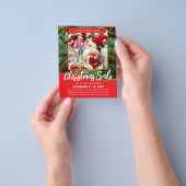 クリスマスセール ショッピング フェスティブ 赤 ビジネス チラシ (手)