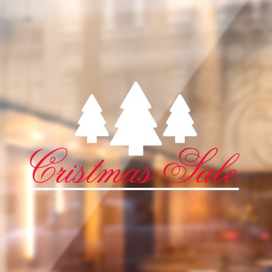 クリスマスセール、森林の木 ウィンドウサイン (シート2)