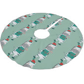 クリスマスゼブラサンタクロース醜いクリスマスかわいい ブラッシュドポリエステルツリースカート (アングル)