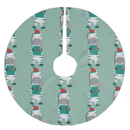 クリスマスゼブラサンタクロース醜いクリスマスかわいい ブラッシュドポリエステルツリースカート