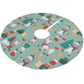 クリスマスゼブラサンタ冬の休日の醜いクリスマス ブラッシュドポリエステルツリースカート (アングル)