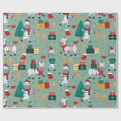 クリスマスゼブラサンタ冬の休日の醜いクリスマス ラッピングペーパー (フラット)