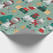 クリスマスゼブラサンタ冬の休日の醜いクリスマス ラッピングペーパー (角)