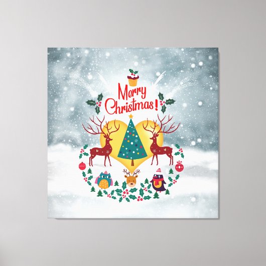 クリスマスソウルのお知らせはがき キャンバスプリント (正面)