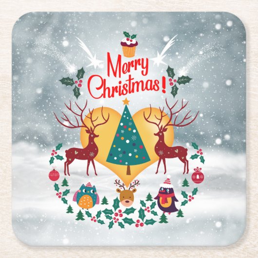 クリスマスソウル スクエアペーパーコースター (正面)