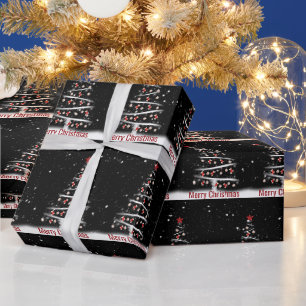 クリスマスソックスと野球のオーナメントのメリークリスマス ラッピングペーパー