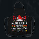 クリスマスソックスのクリスマスをロックする可能性が最も高おもしろいい エプロン<br><div class="desc">クリスマスソックスのクリスマスをロックする可能性が最も高おもしろいい</div>