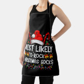 クリスマスソックスのクリスマスをロックする可能性が最も高おもしろいい エプロン (インサイチュ)